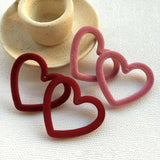 40pcs Flocking Cartoon Hearts Resin Beads DIY Jewelry Earring Accessory