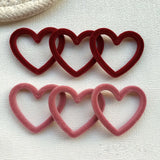 40pcs Flocking Cartoon Hearts Resin Beads DIY Jewelry Earring Accessory