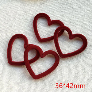 40pcs Flocking Cartoon Hearts Resin Beads DIY Jewelry Earring Accessory