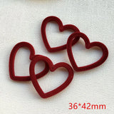 40pcs Flocking Cartoon Hearts Resin Beads DIY Jewelry Earring Accessory