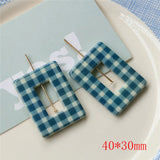 40pcs/lot Resin Beads with Holes for DIY Jewelry - Lattice Pattern Print