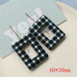 40pcs/lot Resin Beads with Holes for DIY Jewelry - Lattice Pattern Print