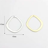 40pcs/lot Rubber Paint Geometry Irregular Rhombus Shape Alloy Locket Charms