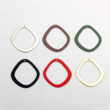 40pcs/lot Rubber Paint Geometry Irregular Rhombus Shape Alloy Locket Charms