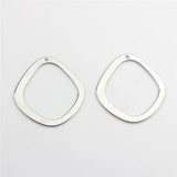 40pcs/lot Rubber Paint Geometry Irregular Rhombus Shape Alloy Locket Charms