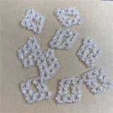 40pcs Glass Beads Rhombus Shape Copper Charms for DIY Jewelry/Garment