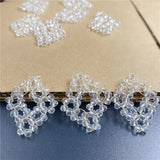 40pcs Glass Beads Rhombus Shape Copper Charms for DIY Jewelry/Garment
