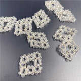 40pcs Glass Beads Rhombus Shape Copper Charms for DIY Jewelry/Garment