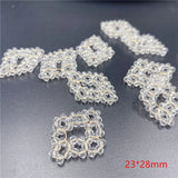 40pcs Glass Beads Rhombus Shape Copper Charms for DIY Jewelry/Garment
