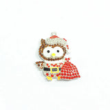 10pcs Christmas Owl Rhinestone Pendants For Jewelry Making