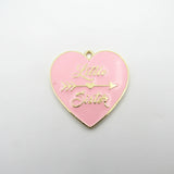10pcs Full Enamel Gold-Color Litter/Big Sister Pendant for Kids Necklace Making