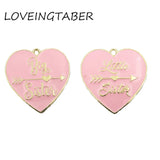 10pcs Full Enamel Gold-Color Litter/Big Sister Pendant for Kids Necklace Making