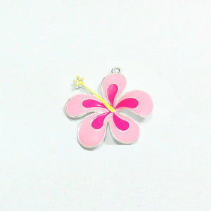 10pcs/lot Enamel Tropical Flowers Charms for Chunky Necklace