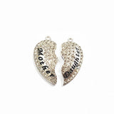 Mother Daughter Rhinestone Pendants 10sets