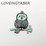 10pcs/lot Plated Enamel Wild Owl Pendant For Kids Necklace Making