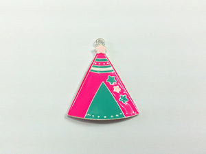 10pcs 43MM*36MM Enamel Tents Pendants for Kids Necklace