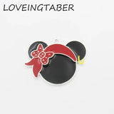 10pcs Silvery Minnie Pirate Enamel Pendant