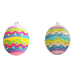 10pcs/lot Enamel Striped Easter Egg Pendant For Chunky Jewelry