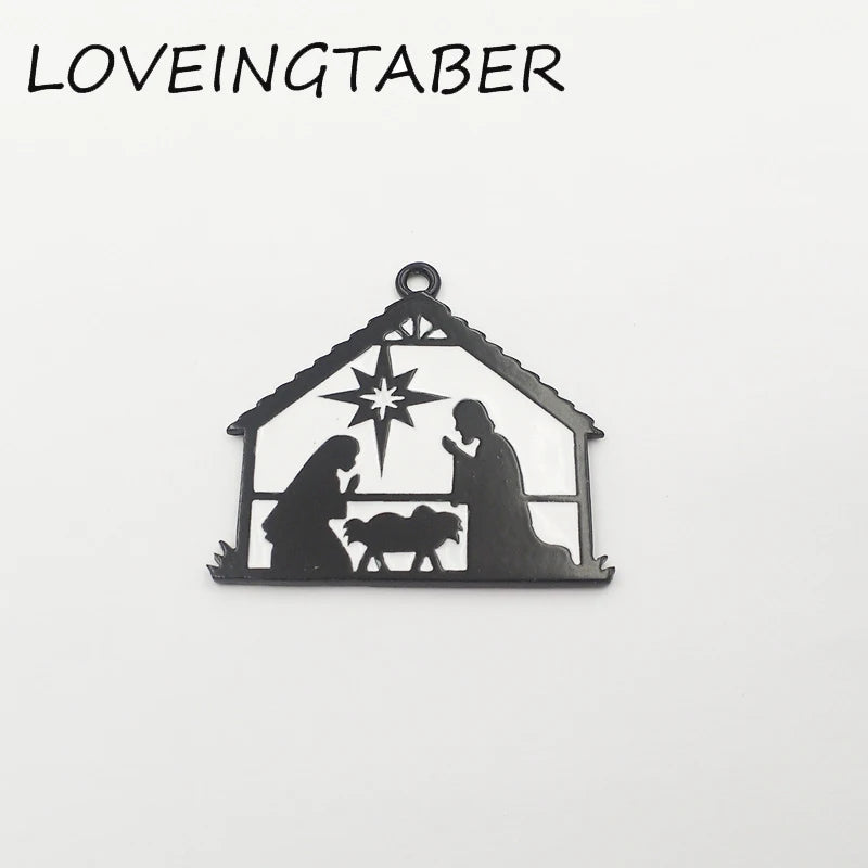 10pcs Full Enamel Holy Night Pendant For Necklace Making