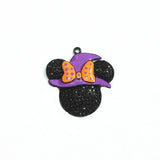 Minnie Purple Witch Hat Rhinestone Pendants 10pcs/lot