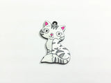 10pcs/lot Enamel Cat Pendants, Choose Plating, 44mm*34mm