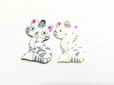10pcs/lot Enamel Cat Pendants, Choose Plating, 44mm*34mm