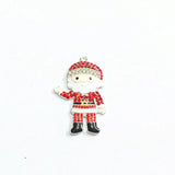 10pcs Santa Rhinestone Pendants For Christmas Jewelry