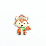 Christmas Fox Rhinestone Pendants 10pcs/lot for Jewelry Making