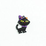 10pcs Halloween Cat Rhinestone Pendants 45MM*36MM