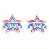 10pcs 4th Of July/USA Star Rhinestone Pendants For Kids Necklace