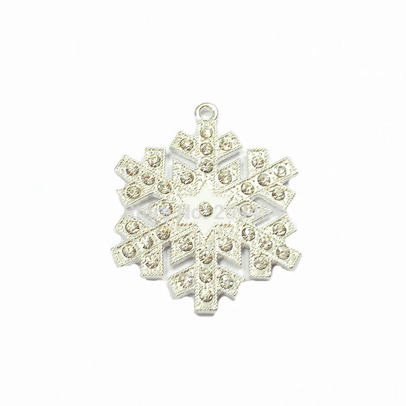 45mm Snowflake Rhinestone Pendants 10pcs/lot Chunky Jewelry Making