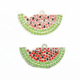 10pcs Watermelon Rhinestone Pendants for Summer Jewelry