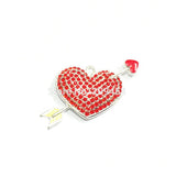 10pcs Arrow Throuht Heart Rhinestone Pendants For Jewelry