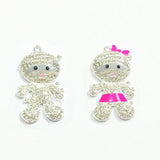 10pcs 45mm*28mm Mummy Rhinestone Pendants