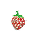 10pcs Strawberry Fruit Rhinestone Pendants For Jewelry Making