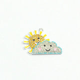 10pcs Sun and Cloud Rhinestone Pendants, 45mm*30mm