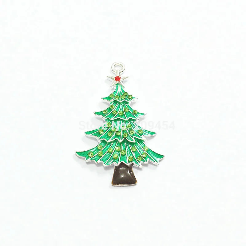 10pcs Christmas Tree Pendants for Jewelry Making