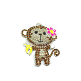 10pcs Monkey Rhinestone Pendants 45mm*35mm