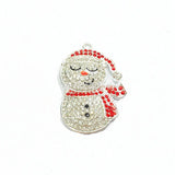 10pcs Snowman Christmas Hat Rhinestone Pendants for Christmas Jewelry