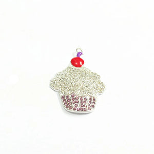 10pcs 45mm*36mm Cake Rhinestone Pendants
