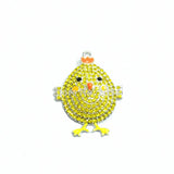10pcs Yellow Baby Chick/Chicken Rhinestone Pendants