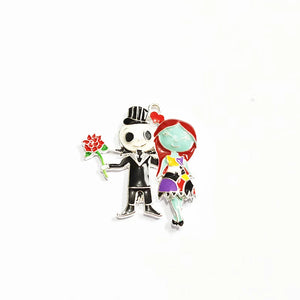10pcs 45mm*40MM Two Ghosts Together With Flower Pendants