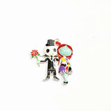 10pcs 45mm*40MM Two Ghosts Together With Flower Pendants