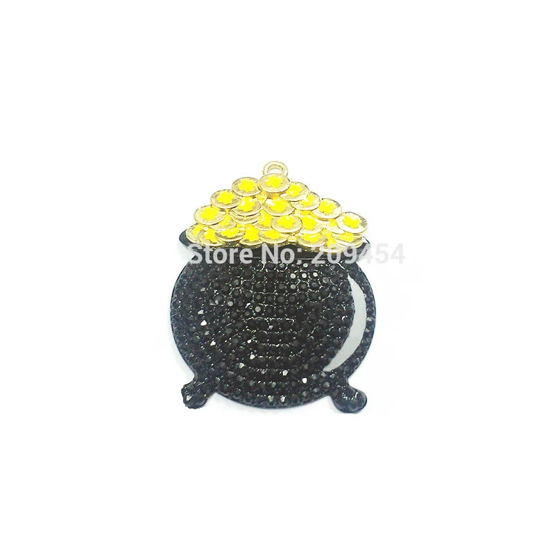 10pcs/lot Jar/Pot Rhinestone Pendants For St. Patricks Jewelry