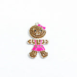 10pcs Gingerbread Girl Rhinestone Pendants