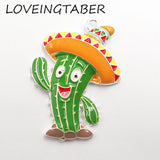 10pcs Full Enamel Cactus Pendant for Jewelry Making