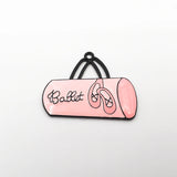 10pcs Full Enamel Pink Ballet Bags Pendant For Kids Necklace Making