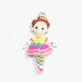 10pcs/lot Enamel Girl Pendants Zinc Alloy 47mm*26mm