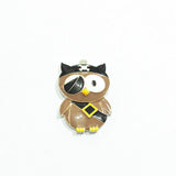 10pcs Pirate Owl Enamel Pendants for Halloween Jewelry Making