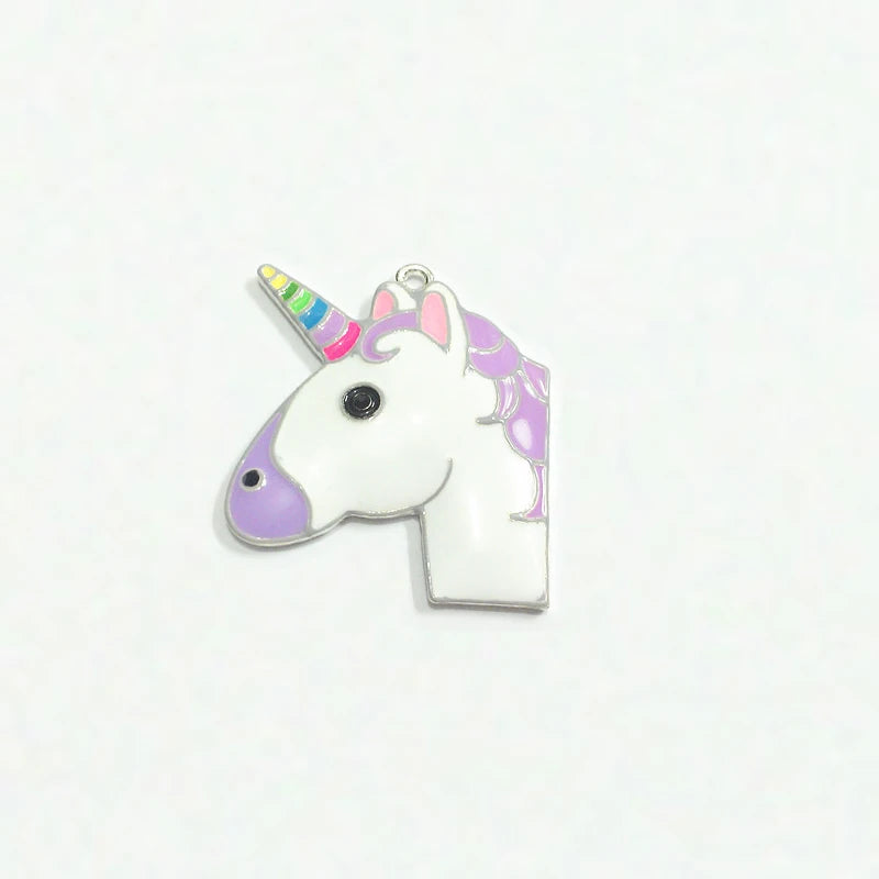 10pcs Unicorn Pendants All Enamel 47mm*38mm